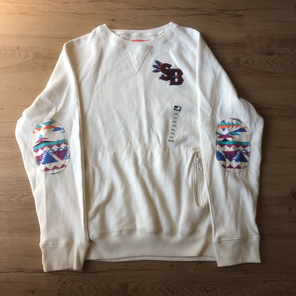SlowBucks Creme Crewneck Sweater embroidered XXL